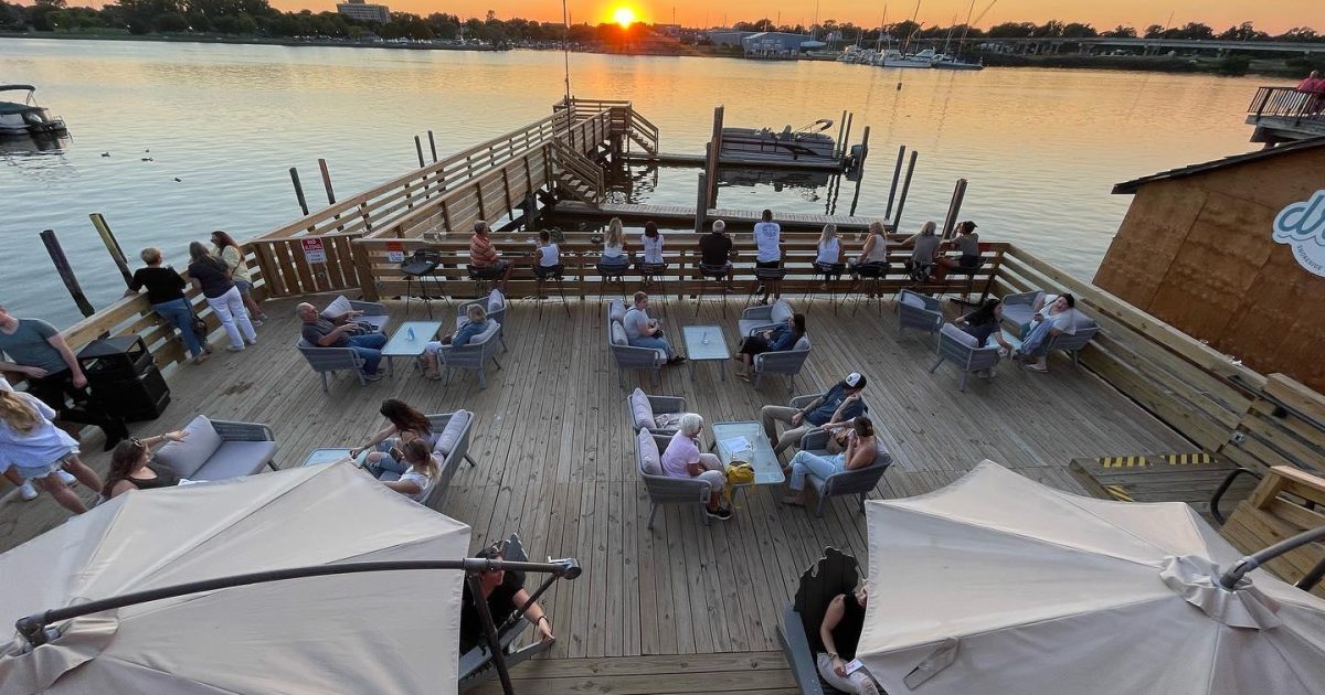Waterfront outdoor dining on sale