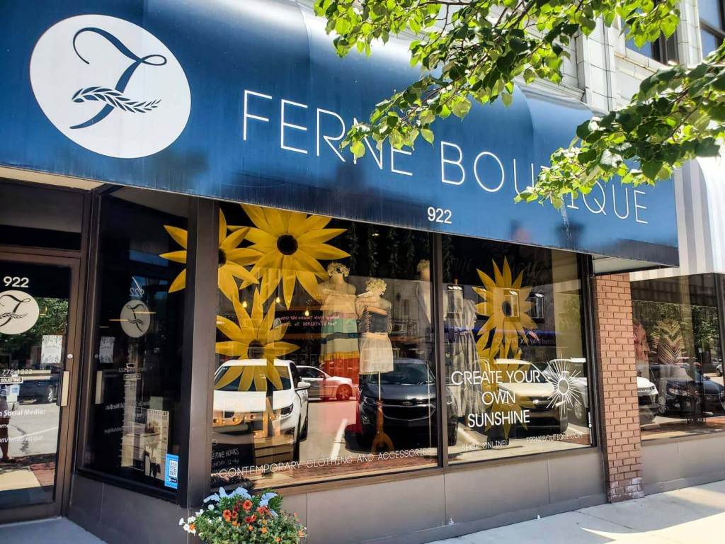 Storefront view of Ferne Boutique in Bay City