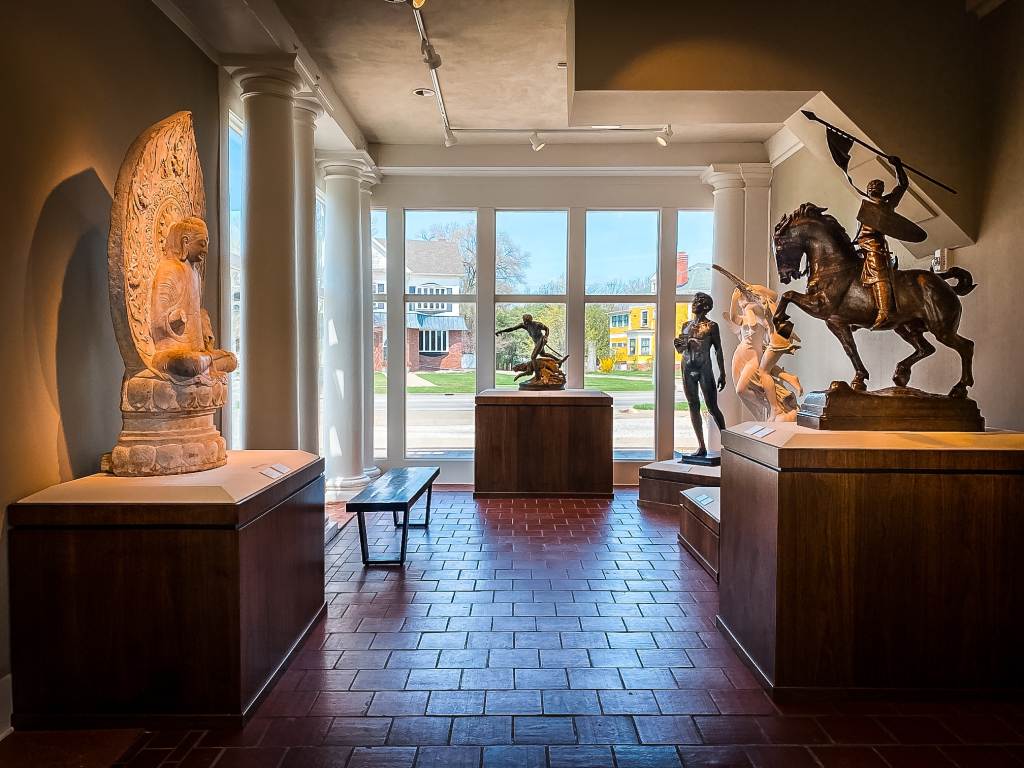 Sculptures on display inside the Saginaw Art Museum in Saginaw