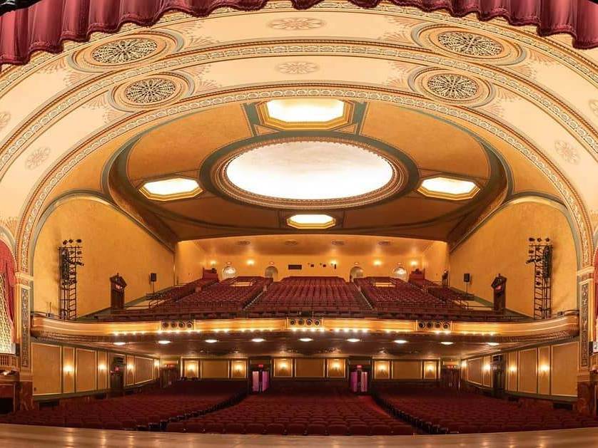 View from the stage looking out into the opulently restored Temple Theatre in Saginaw